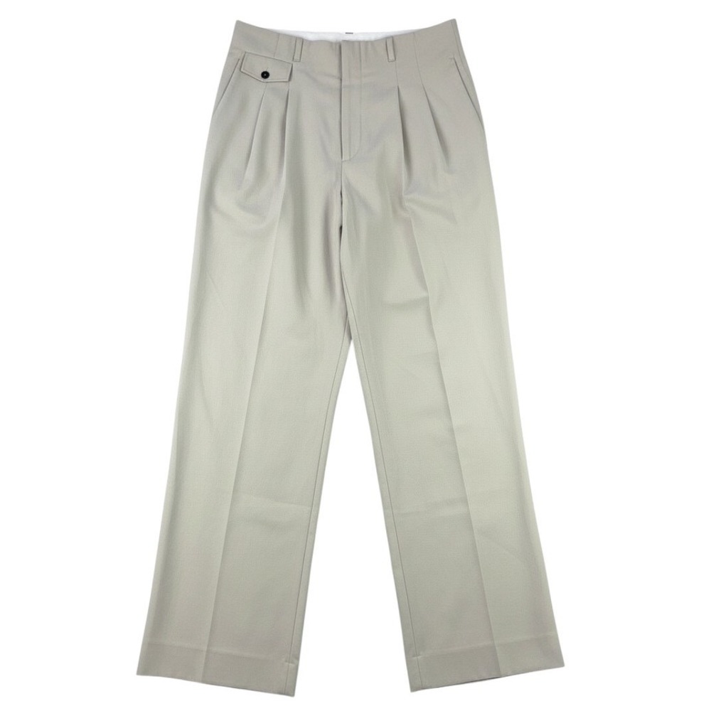 Zara Pleated Wide Leg Trousers Women L Beige Classic Workwear Office Career